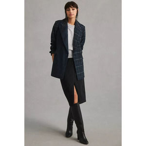 Anthropologie Avec Les Filles Oversized Plaid Blazer DOUBLE BREAST SMALL